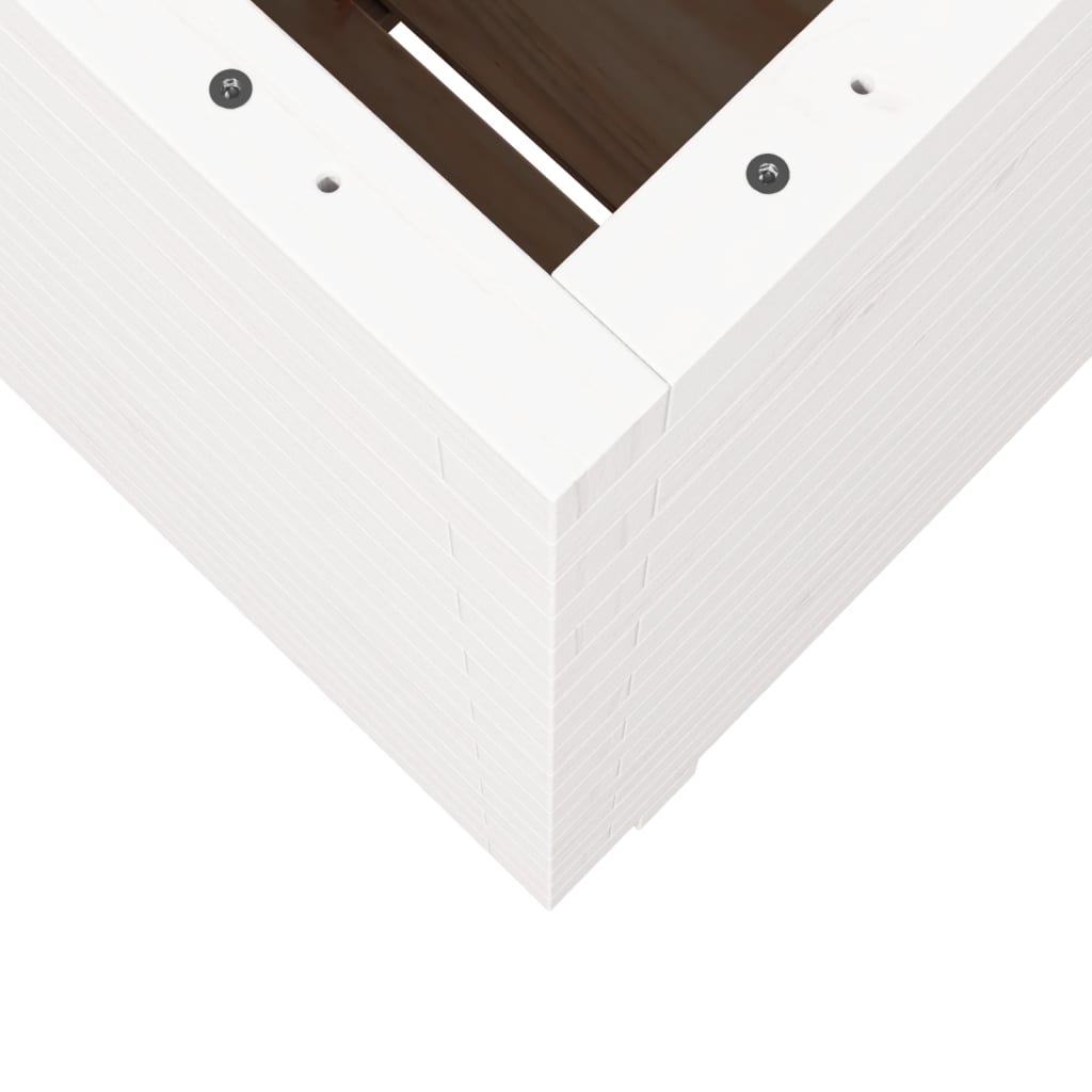 vidaXL Jardinière blanc 50x50x72,5 cm bois de pin massif
