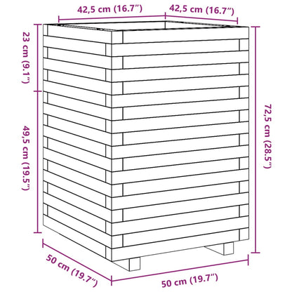 vidaXL Jardinière blanc 50x50x72,5 cm bois de pin massif