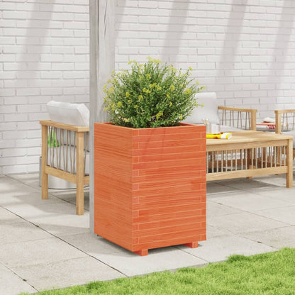vidaXL Jardinière cire marron 50x50x72,5 cm bois de pin massif