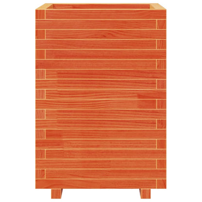 vidaXL Jardinière cire marron 50x50x72,5 cm bois de pin massif