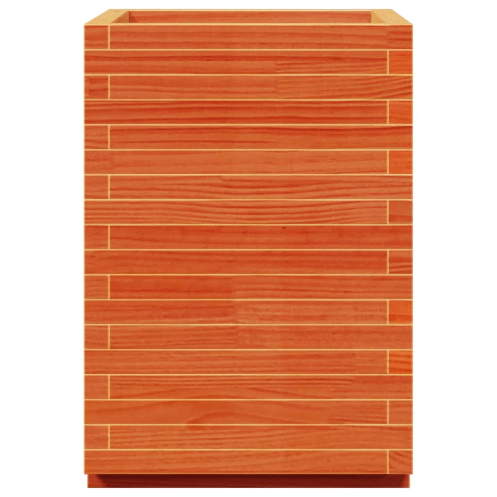 vidaXL Jardinière cire marron 50x50x72,5 cm bois de pin massif