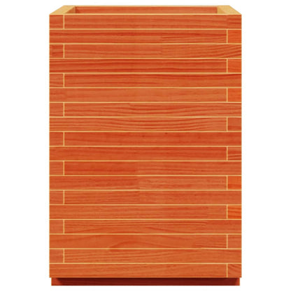 vidaXL Jardinière cire marron 50x50x72,5 cm bois de pin massif