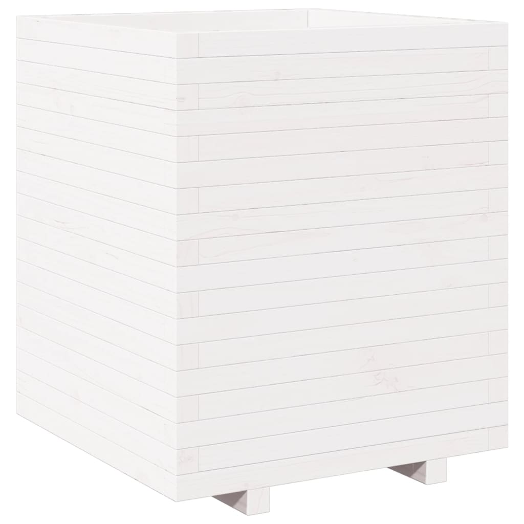 vidaXL Jardinière blanc 60x60x72,5 cm bois de pin massif