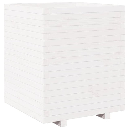 vidaXL Jardinière blanc 60x60x72,5 cm bois de pin massif