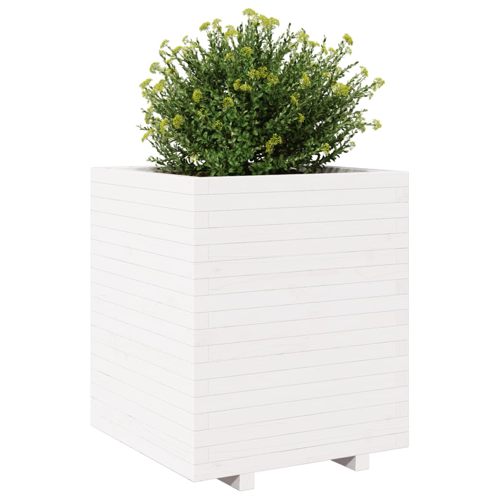 vidaXL Jardinière blanc 60x60x72,5 cm bois de pin massif