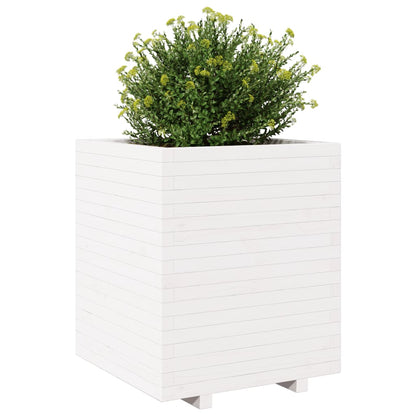 vidaXL Jardinière blanc 60x60x72,5 cm bois de pin massif