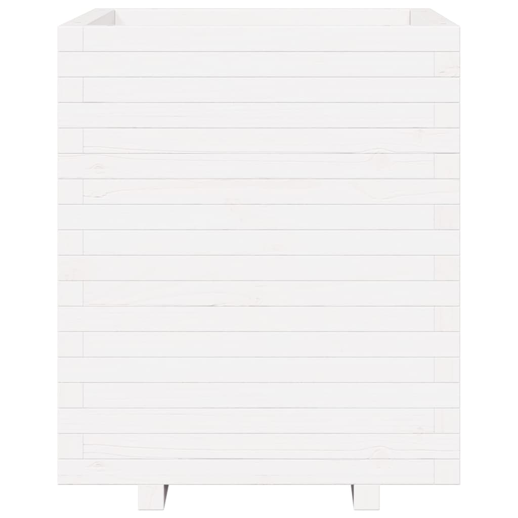 vidaXL Jardinière blanc 60x60x72,5 cm bois de pin massif