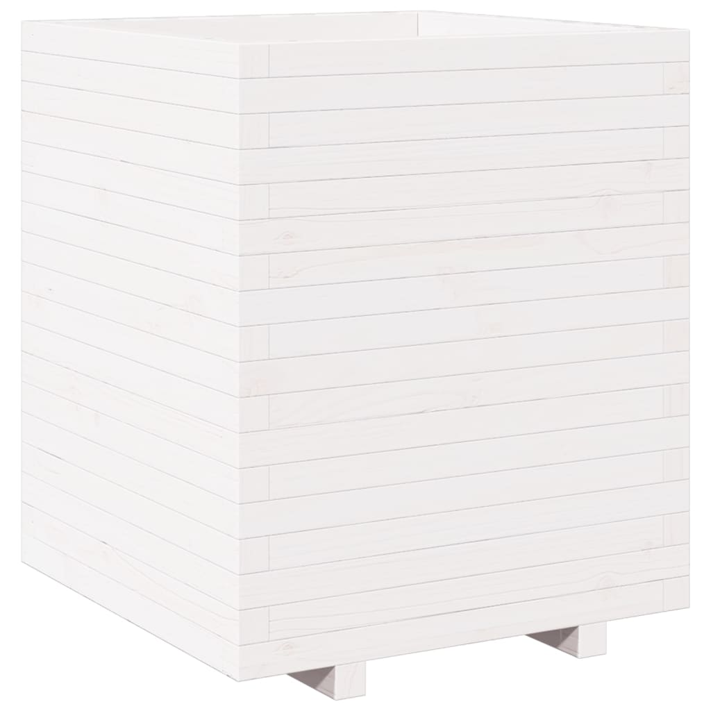 vidaXL Jardinière blanc 60x60x72,5 cm bois de pin massif
