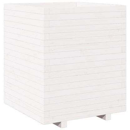 vidaXL Jardinière blanc 60x60x72,5 cm bois de pin massif