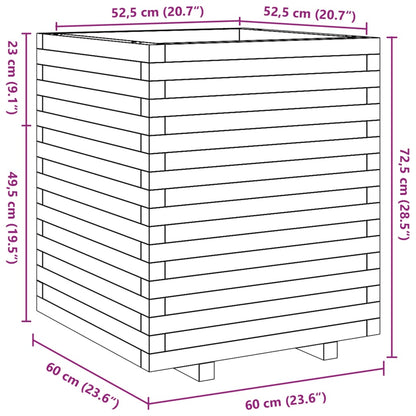 vidaXL Jardinière blanc 60x60x72,5 cm bois de pin massif