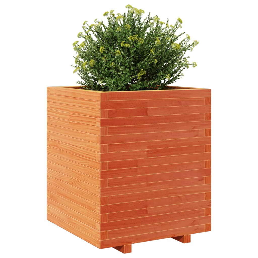 vidaXL Jardinière cire marron 60x60x72,5 cm bois de pin massif