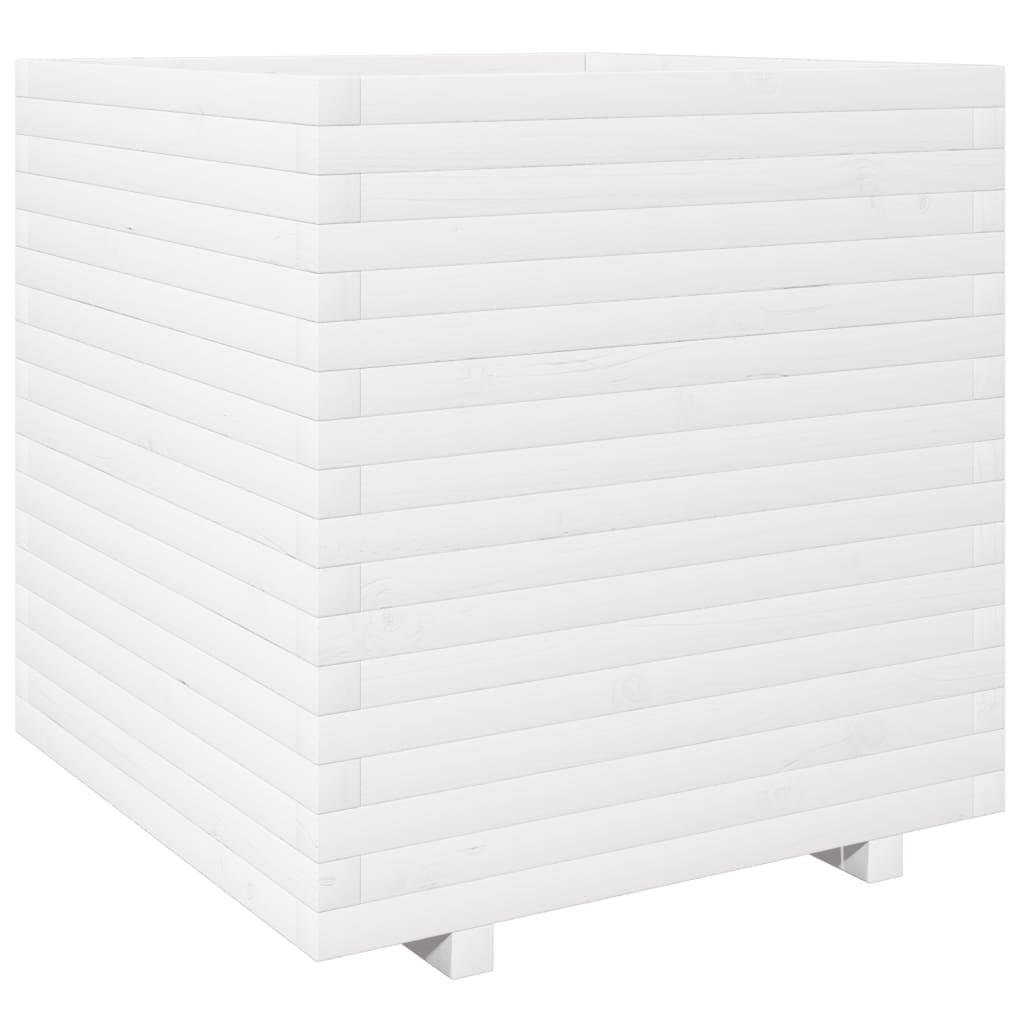 vidaXL Jardinière blanc 70x70x72,5 cm bois de pin massif