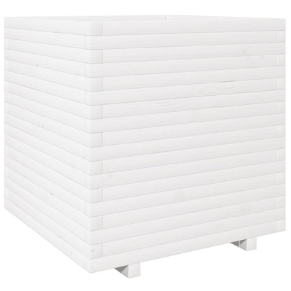 vidaXL Jardinière blanc 70x70x72,5 cm bois de pin massif