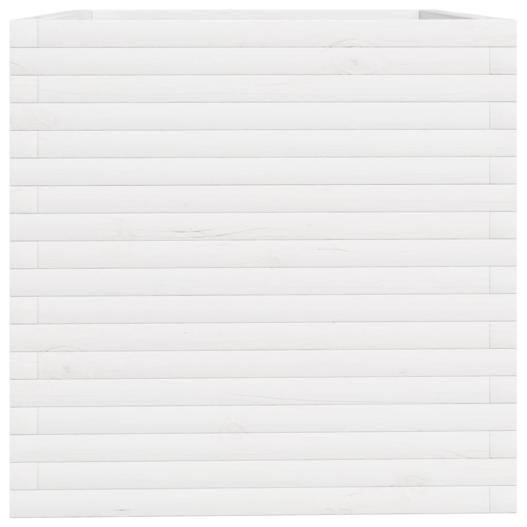 vidaXL Jardinière blanc 70x70x72,5 cm bois de pin massif