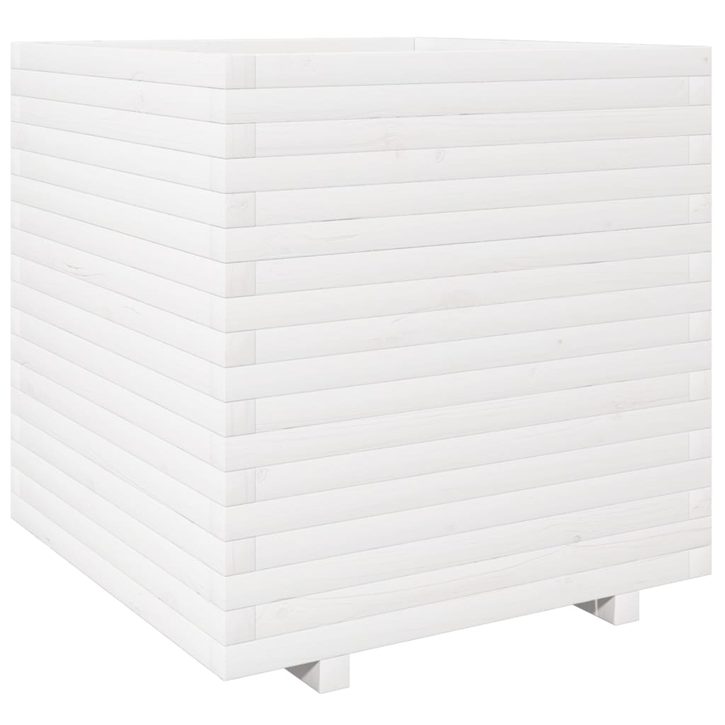 vidaXL Jardinière blanc 70x70x72,5 cm bois de pin massif