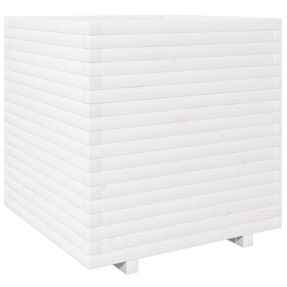 vidaXL Jardinière blanc 70x70x72,5 cm bois de pin massif