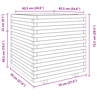 vidaXL Jardinière blanc 70x70x72,5 cm bois de pin massif