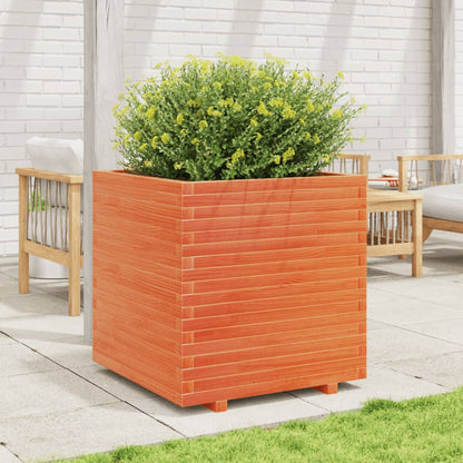 vidaXL Jardinière cire marron 70x70x72,5 cm bois de pin massif