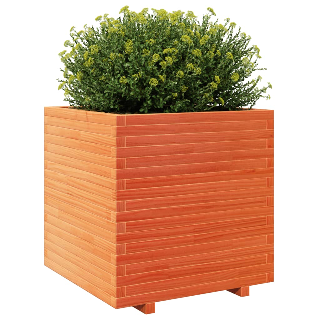 vidaXL Jardinière cire marron 70x70x72,5 cm bois de pin massif
