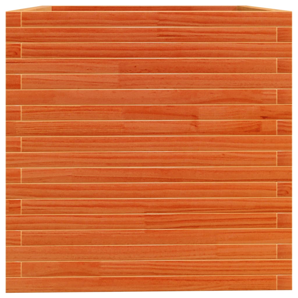vidaXL Jardinière cire marron 70x70x72,5 cm bois de pin massif