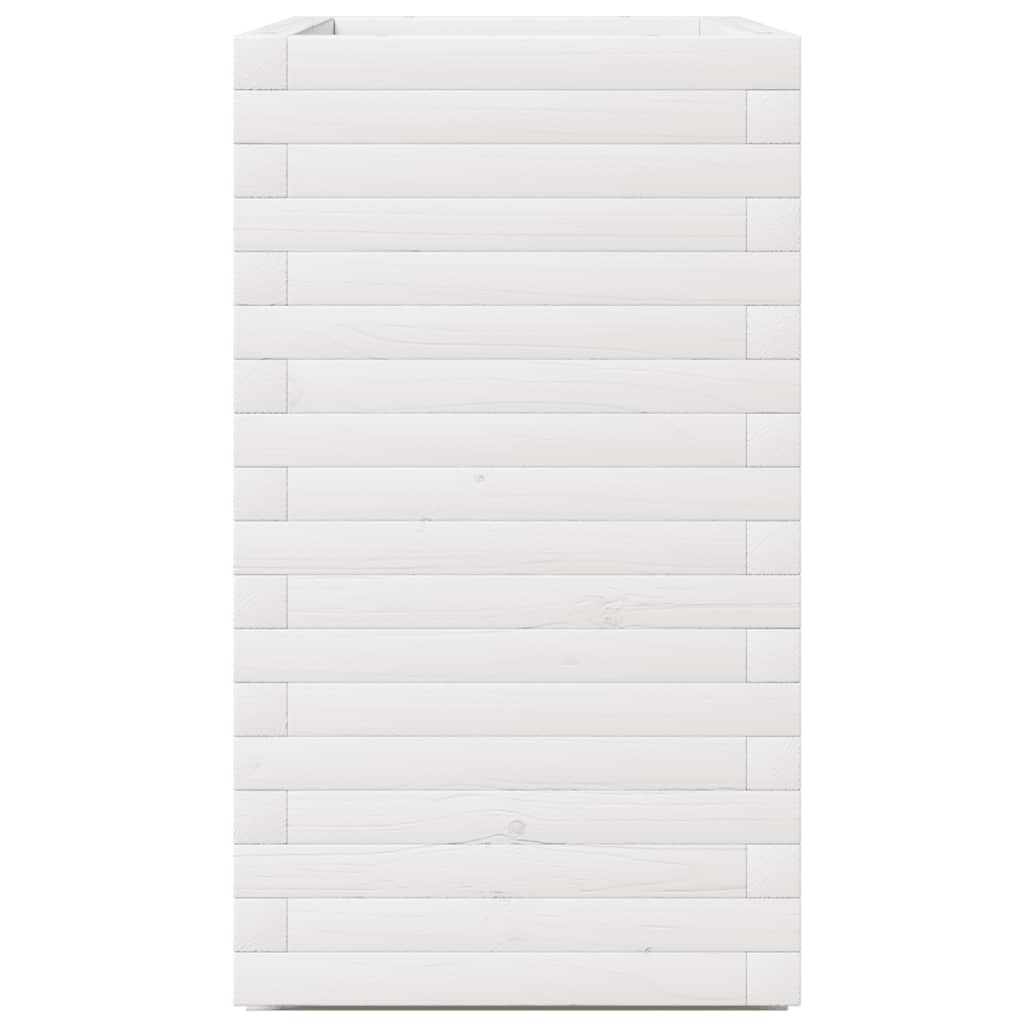 vidaXL Jardinière blanc 70x40x72,5 cm bois de pin massif