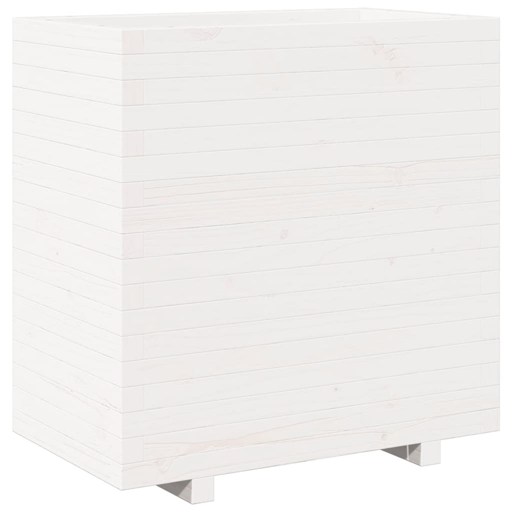 vidaXL Jardinière blanc 70x40x72,5 cm bois de pin massif