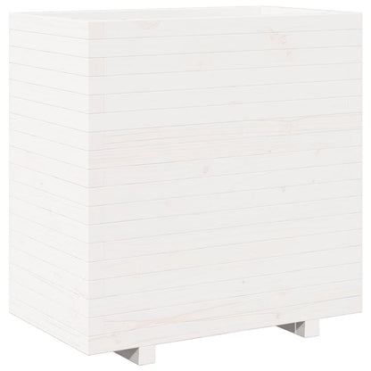 vidaXL Jardinière blanc 70x40x72,5 cm bois de pin massif