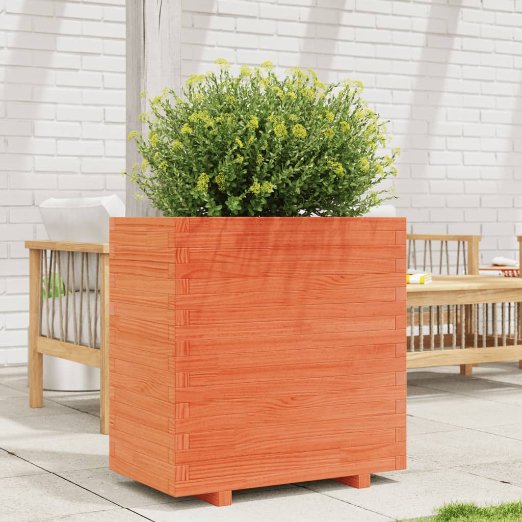 vidaXL Jardinière cire marron 70x40x72,5 cm bois de pin massif