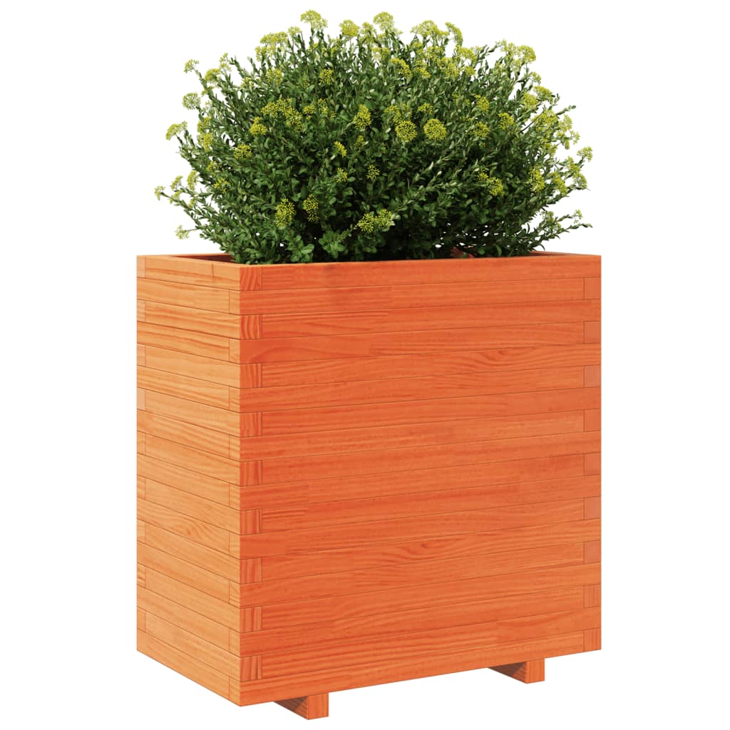 vidaXL Jardinière cire marron 70x40x72,5 cm bois de pin massif