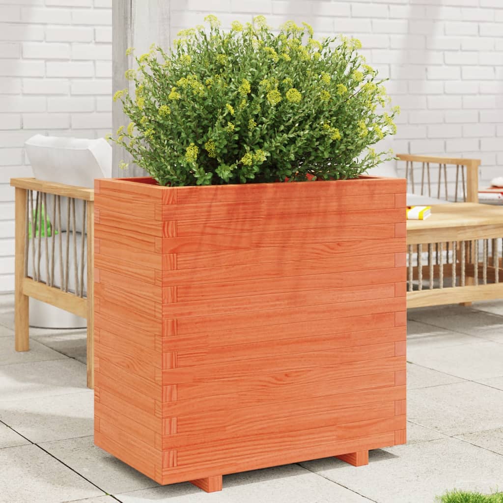 vidaXL Jardinière cire marron 70x40x72,5 cm bois de pin massif