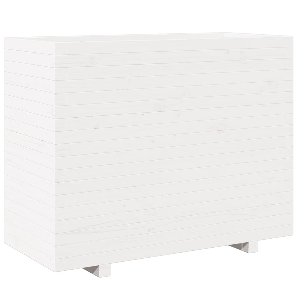 vidaXL Jardinière blanc 90x40x72,5 cm bois de pin massif