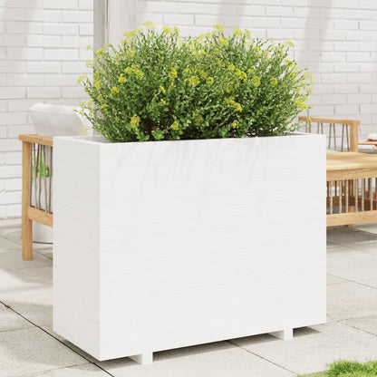 vidaXL Jardinière blanc 90x40x72,5 cm bois de pin massif