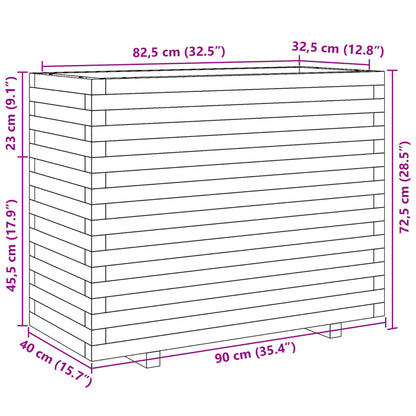 vidaXL Jardinière blanc 90x40x72,5 cm bois de pin massif