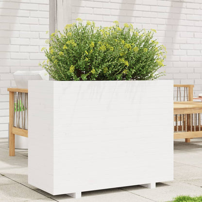 vidaXL Jardinière blanc 90x40x72,5 cm bois de pin massif