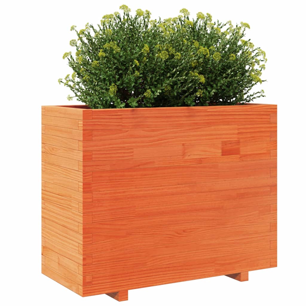 vidaXL Jardinière cire marron 90x40x72,5 cm bois de pin massif