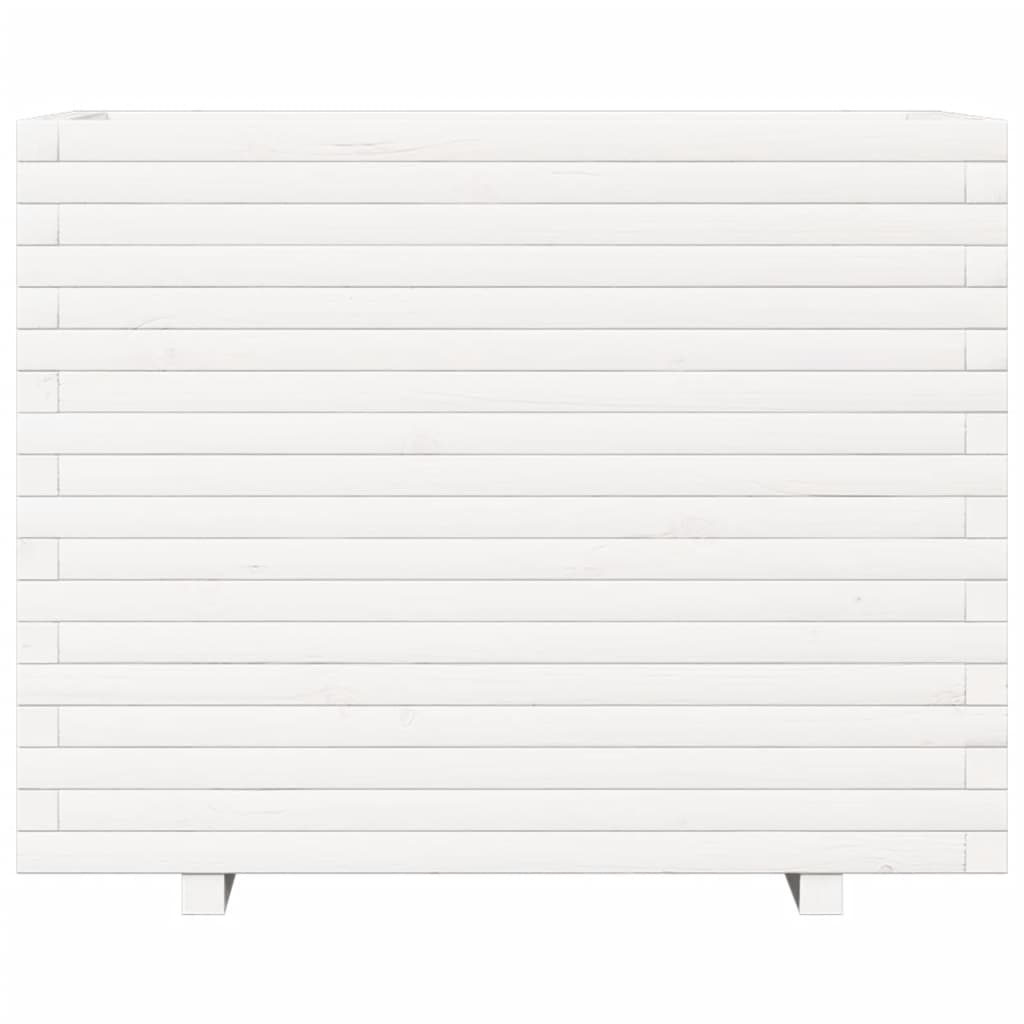 vidaXL Jardinière blanc 90x60x72,5 cm bois de pin massif