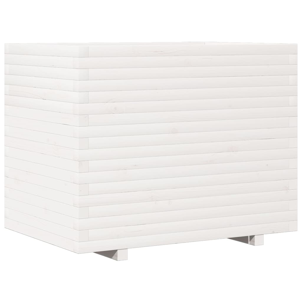 vidaXL Jardinière blanc 90x60x72,5 cm bois de pin massif