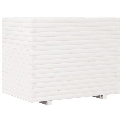vidaXL Jardinière blanc 90x60x72,5 cm bois de pin massif