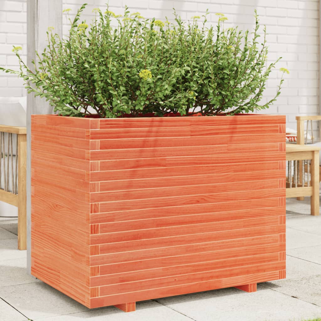 vidaXL Jardinière cire marron 90x60x72,5 cm bois de pin massif
