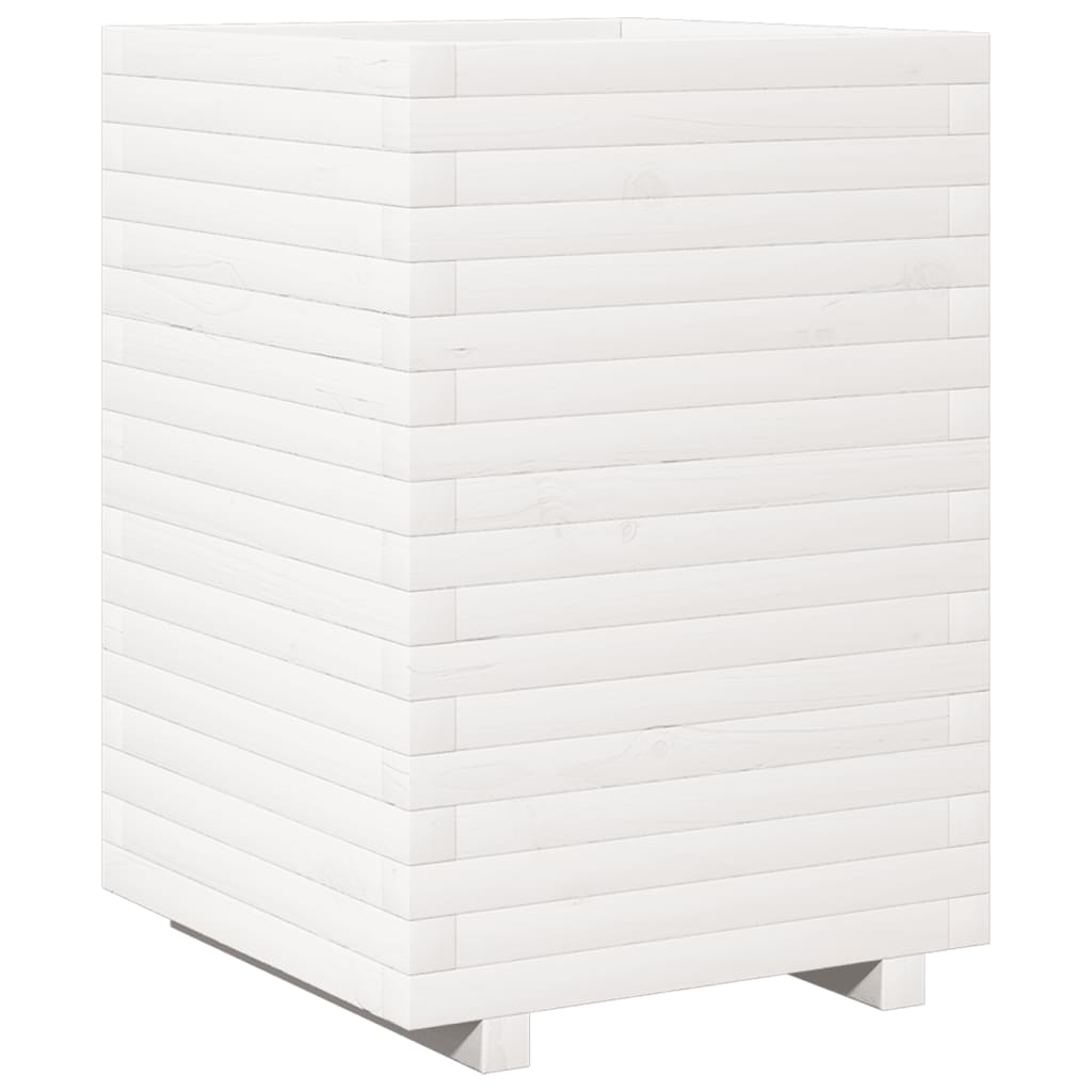 vidaXL Jardinière blanc 50x50x72 cm bois de pin massif