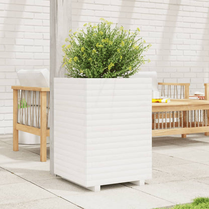 vidaXL Jardinière blanc 50x50x72 cm bois de pin massif