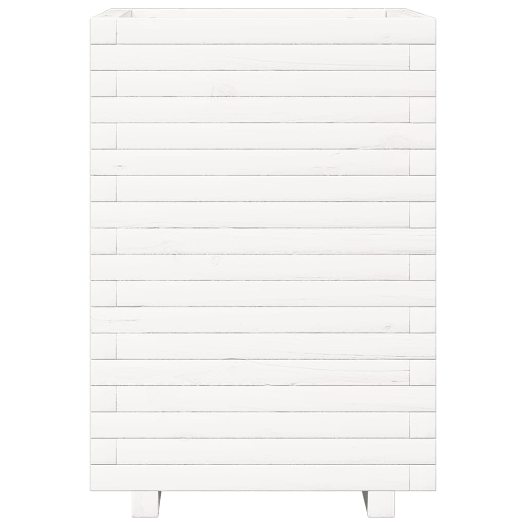 vidaXL Jardinière blanc 50x50x72 cm bois de pin massif
