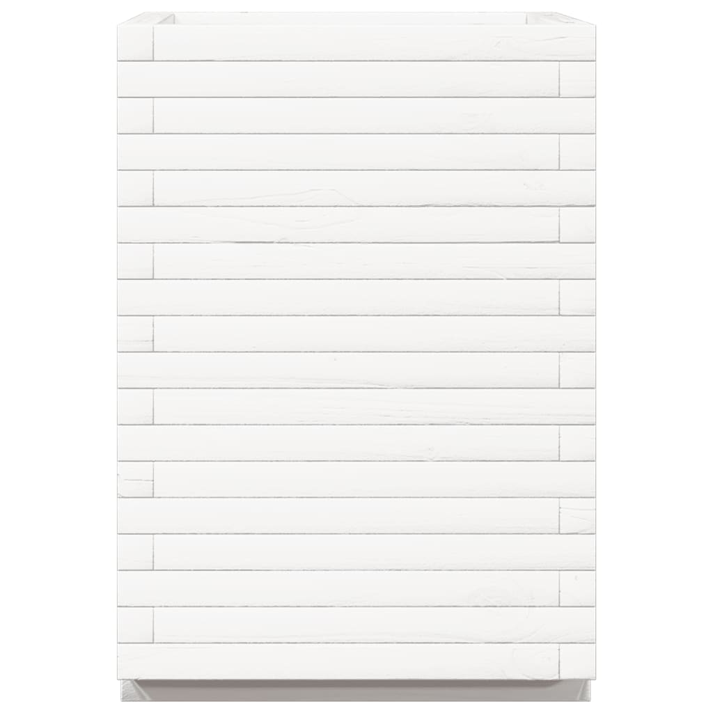 vidaXL Jardinière blanc 50x50x72 cm bois de pin massif