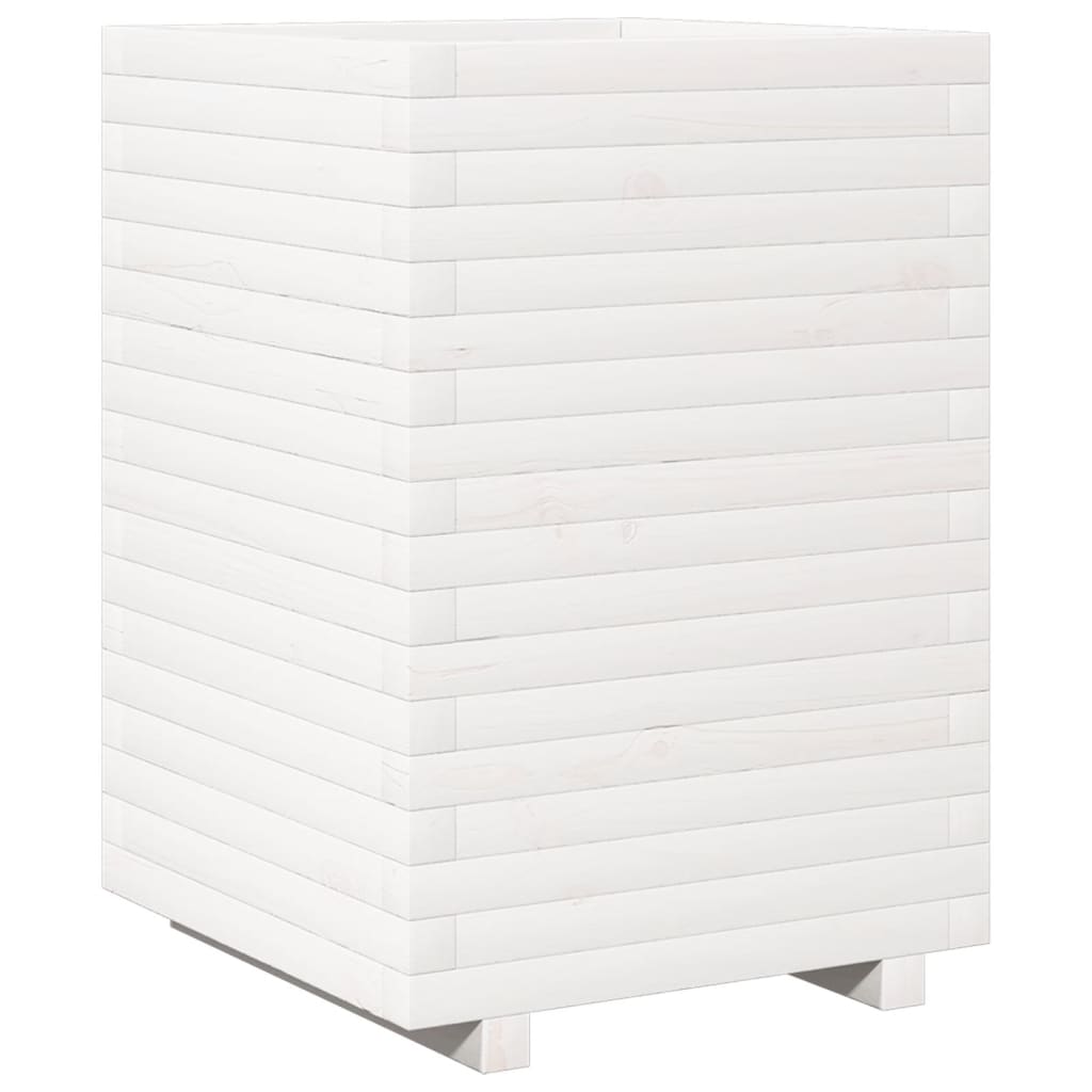 vidaXL Jardinière blanc 50x50x72 cm bois de pin massif