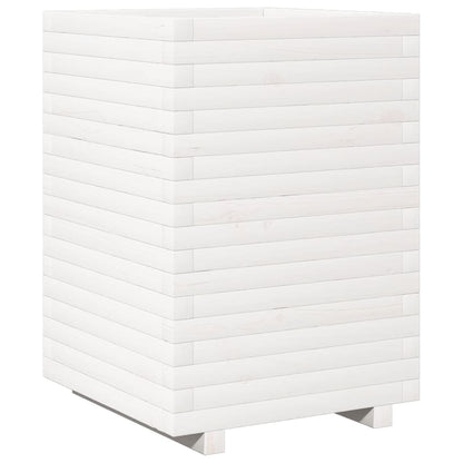 vidaXL Jardinière blanc 50x50x72 cm bois de pin massif