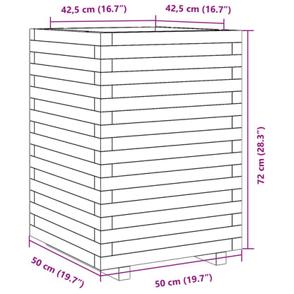 vidaXL Jardinière blanc 50x50x72 cm bois de pin massif