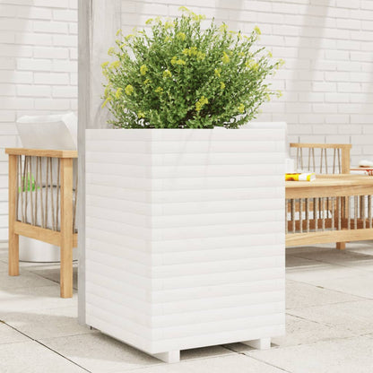 vidaXL Jardinière blanc 50x50x72 cm bois de pin massif