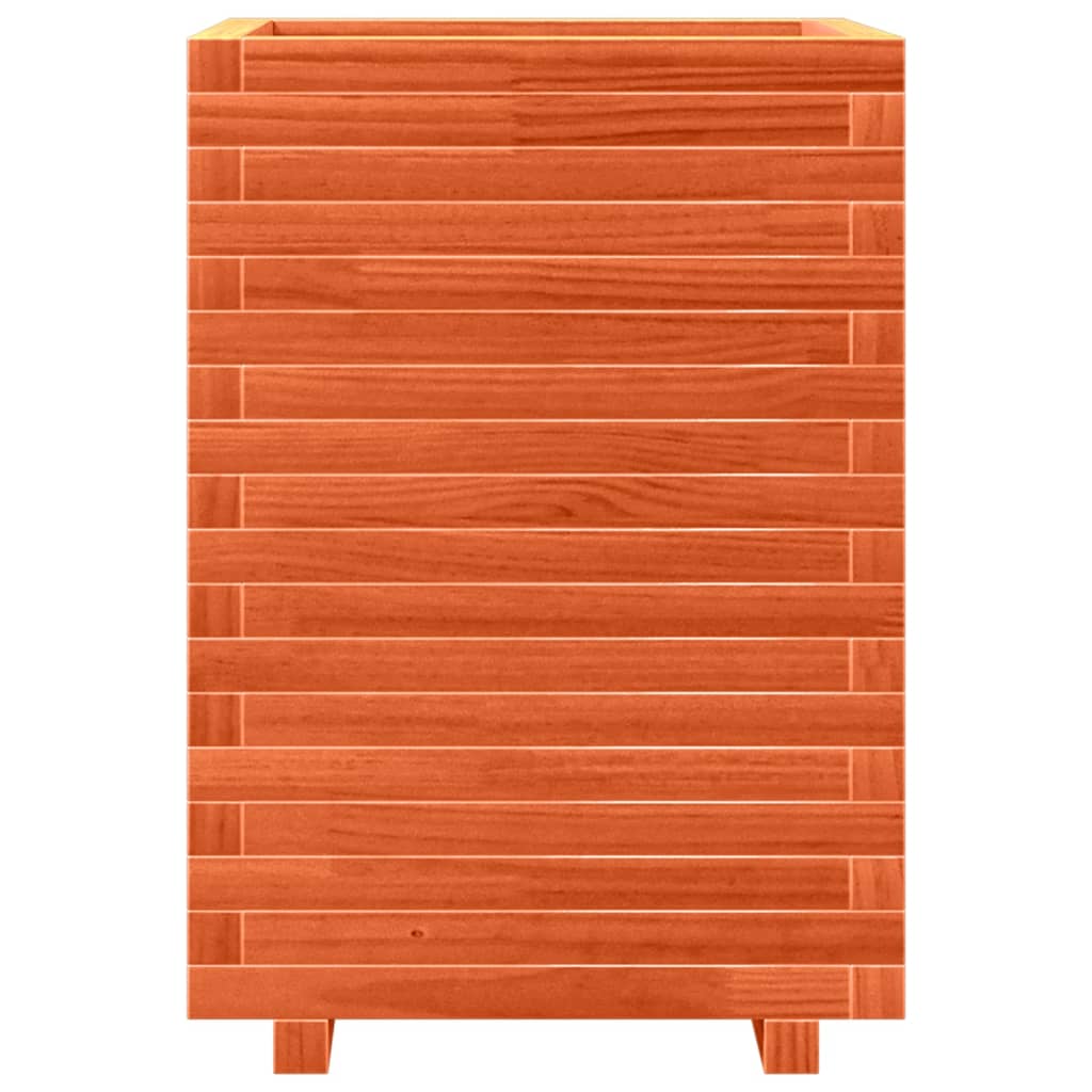 vidaXL Jardinière cire marron 50x50x72 cm bois de pin massif