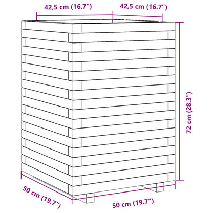 vidaXL Jardinière 50x50x72 cm bois de pin imprégné