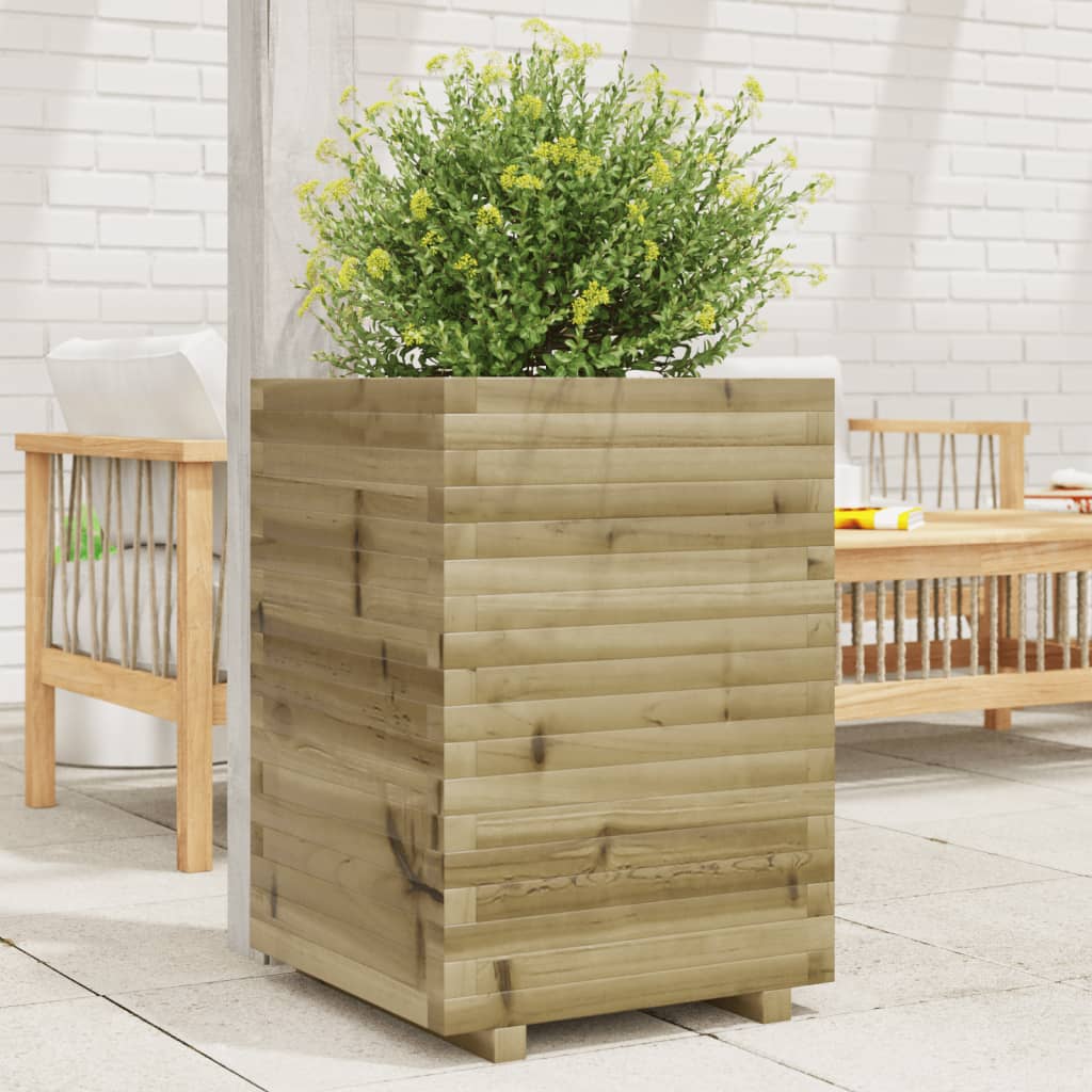 vidaXL Jardinière 50x50x72 cm bois de pin imprégné